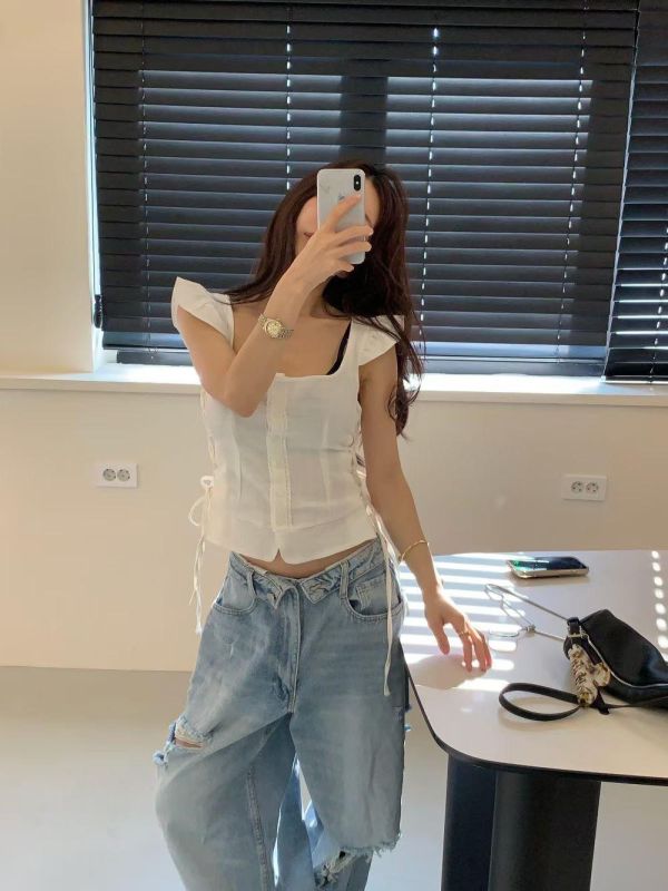 小個性翻折牛仔褲 