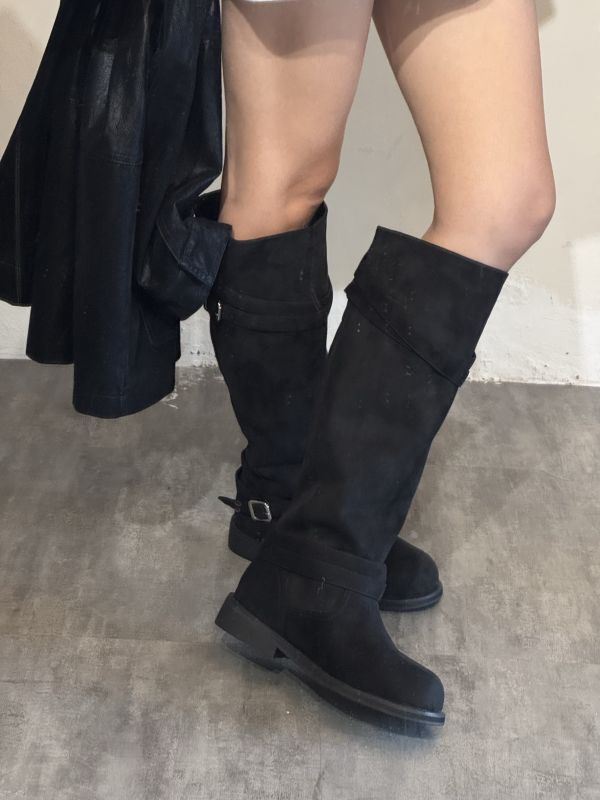 T011.麂皮復古長靴 