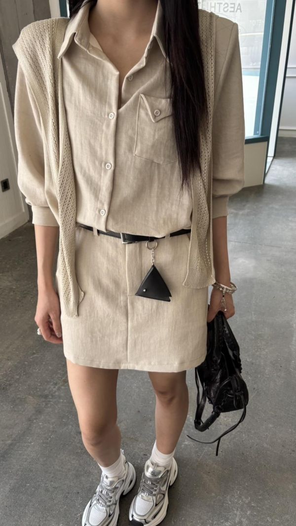 附披肩套裝（杏色） 