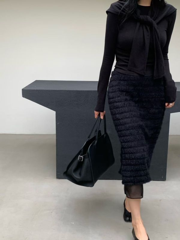 H010.拼接紗長裙 