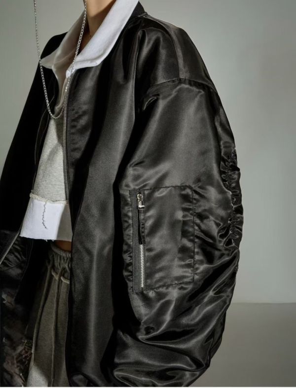 W08.後抓縐飛行外套 