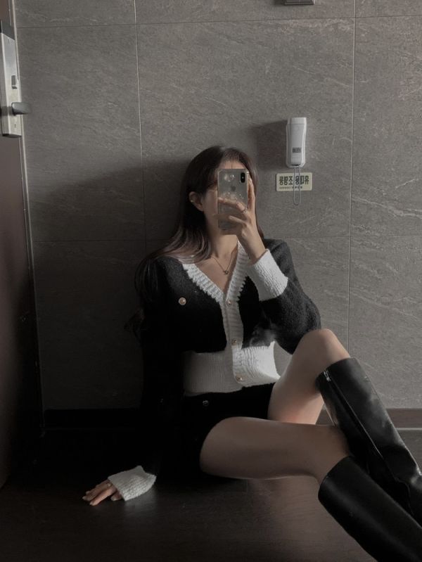 軟毛配色小香套裝 