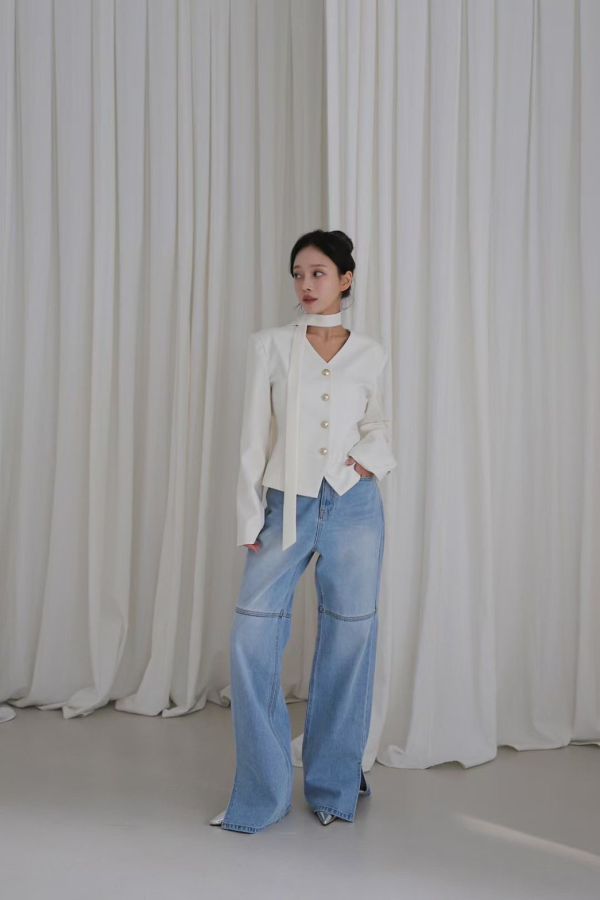 S02.Ｖ領純色外套 