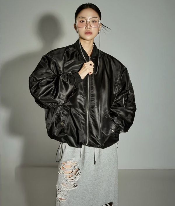 W08.後抓縐飛行外套 