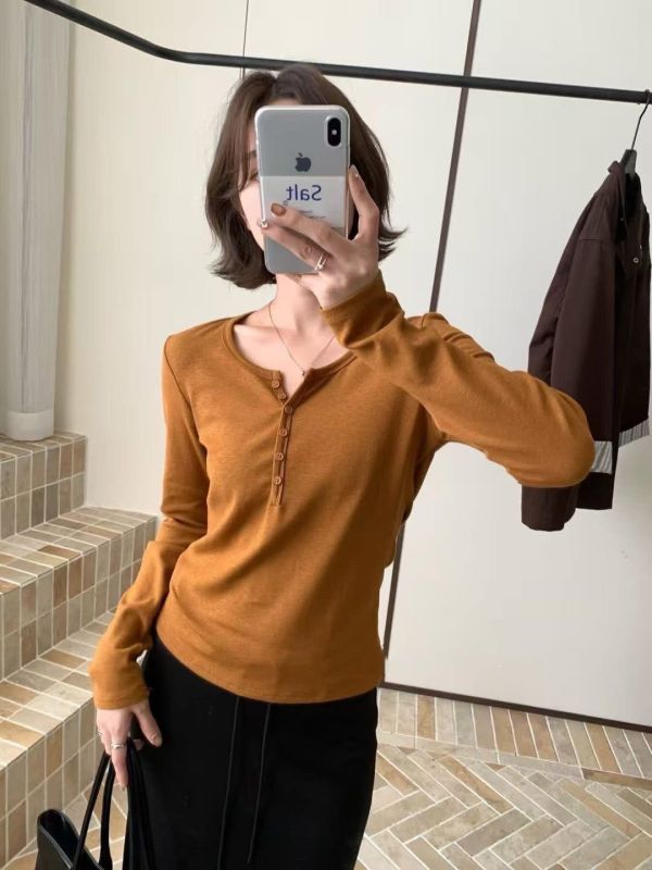 羊絨前釦發熱衣 