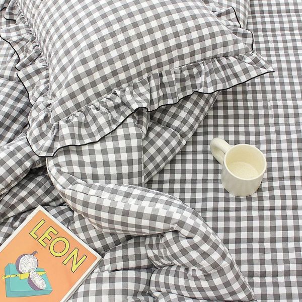 U02.格紋滾邊四季被 