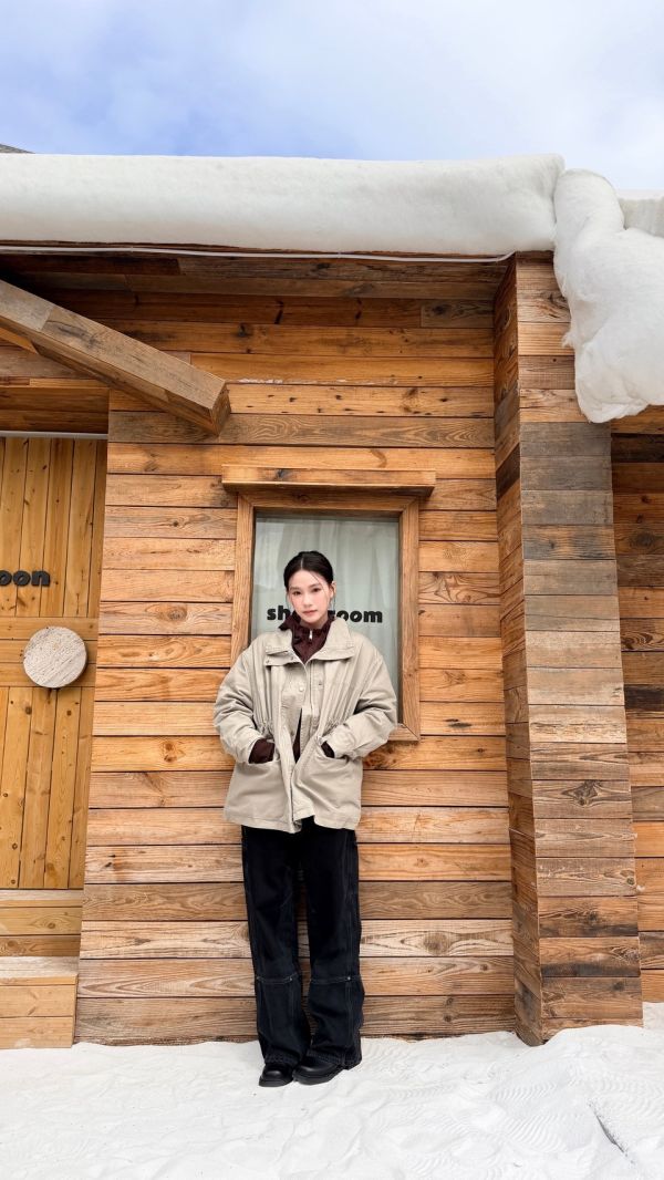 羽絨軍外套（卡其色） 