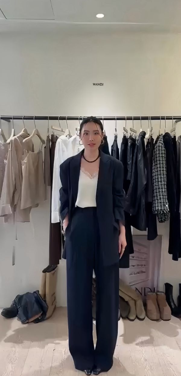 立體壓折西裝褲 