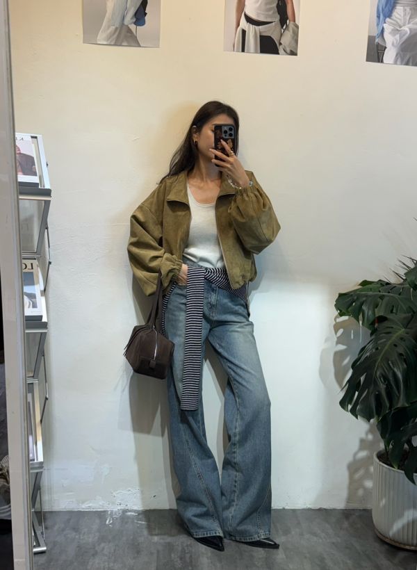 顯瘦直筒牛仔褲 