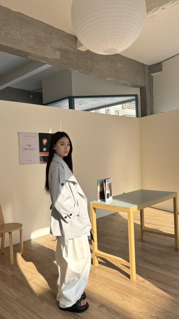 大翻領風衣外套 