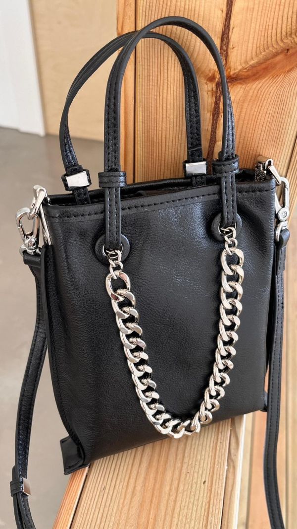 真皮鏈條小方包 