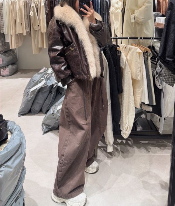 V016.鵝絨狐狸毛外套 