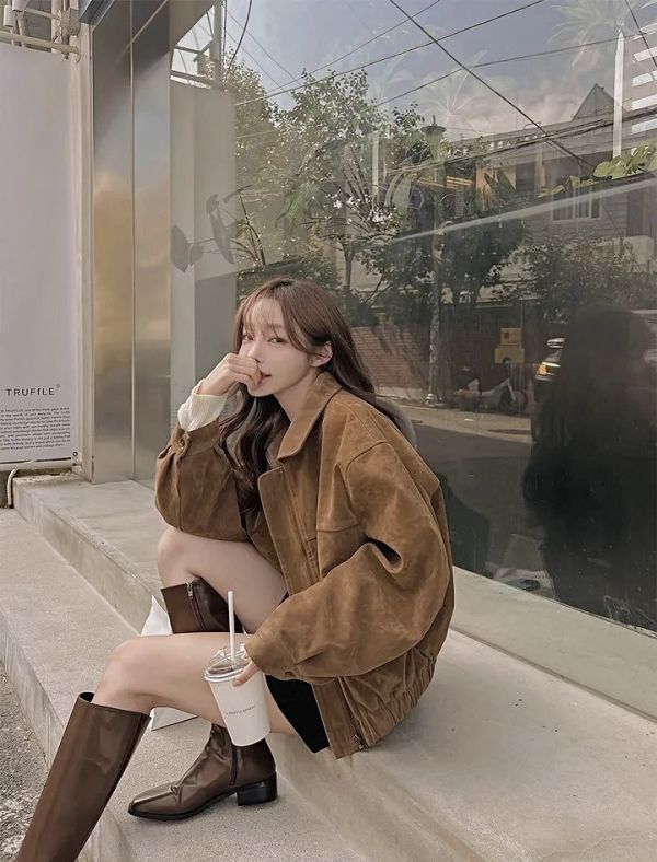復古麂皮夾克外套 