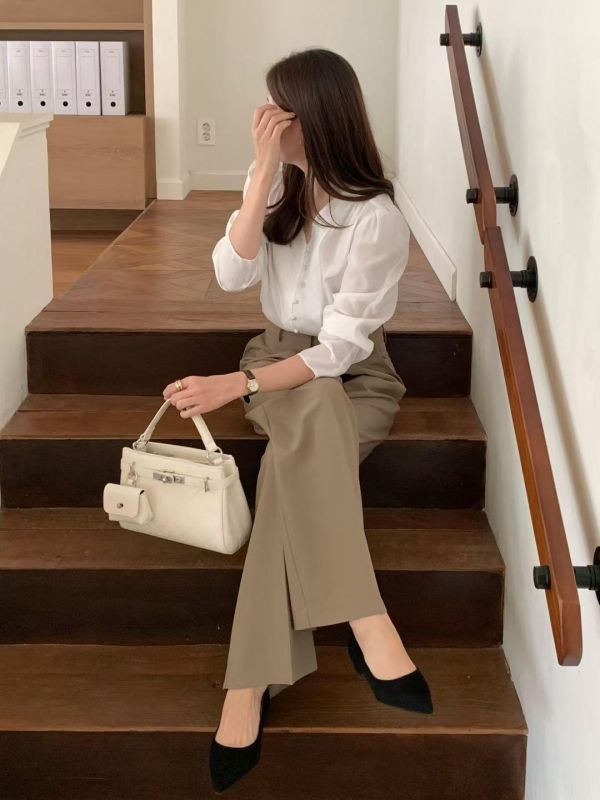 法式菱格真皮二用包 