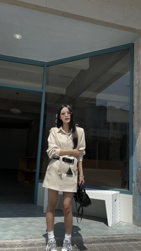 附披肩套裝（杏色） 