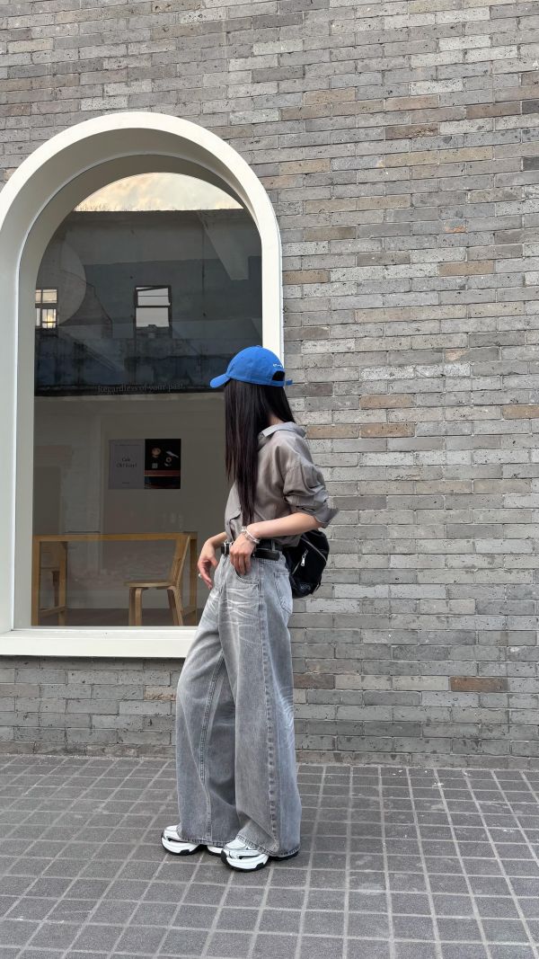 防曬光澤襯衫（灰色） 