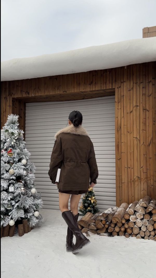 羽絨軍外套（咖色） 