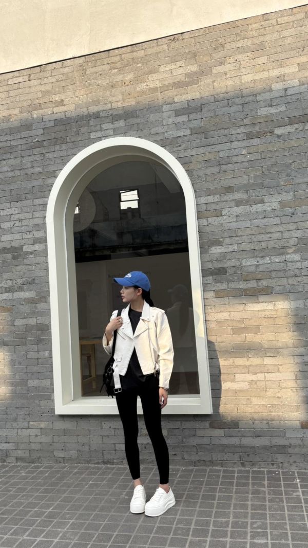 高級羊紋觸感騎士外套 