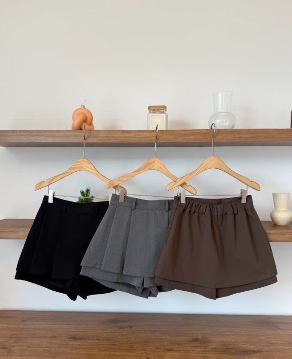 V014.雙層短褲裙 