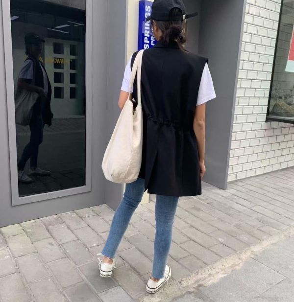收腰西裝背心 