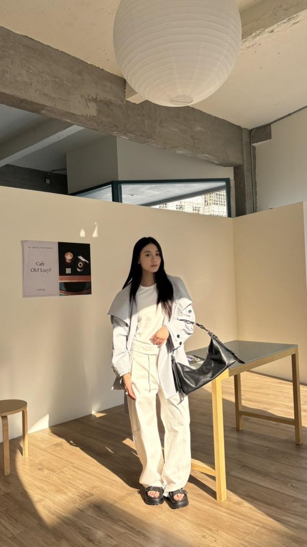 大翻領風衣外套 