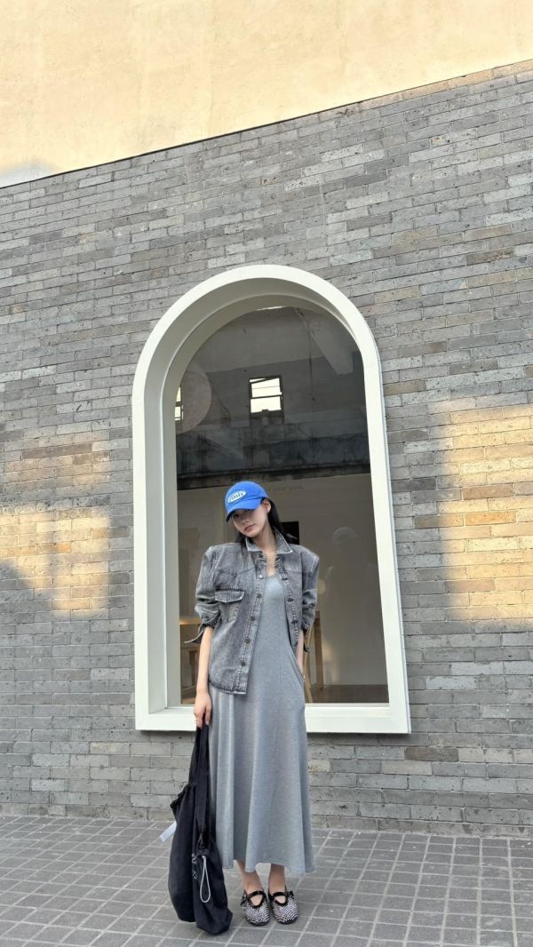 吊帶棉質連衣裙 