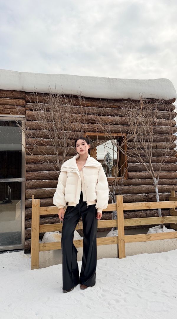 90%鴨絨狐狸毛外套（奶白） 