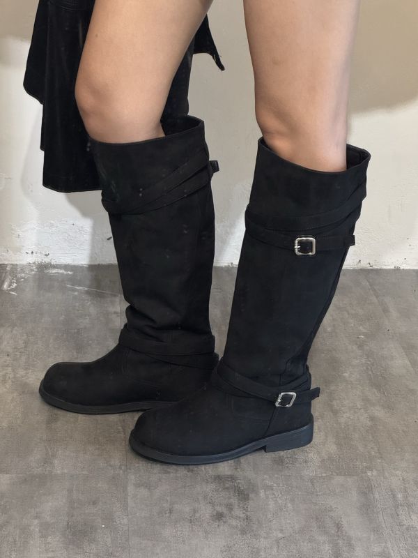 T011.麂皮復古長靴 