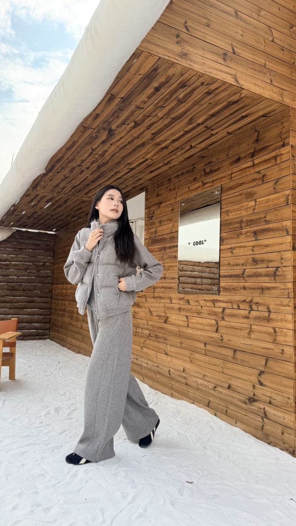 三件組鋪棉背心＋加絨外套＆褲子 