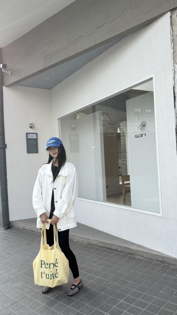 前口袋長版工裝薄外（白色） 