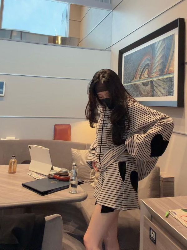 愛心配條紋套裝 