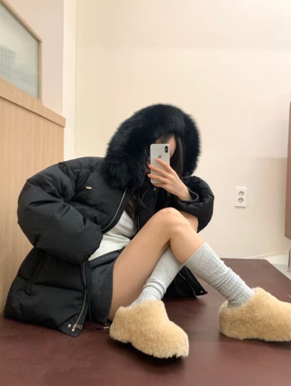 V024.鴨絨狐狸毛保暖外套 