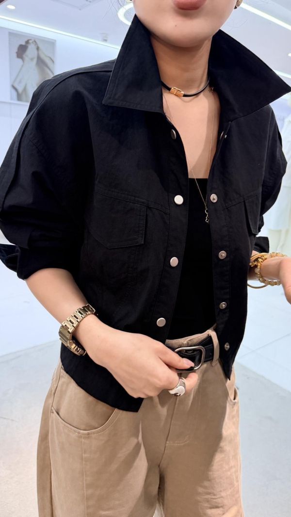 立領工裝短版外套 