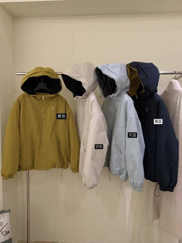 連帽防風內絨外套 