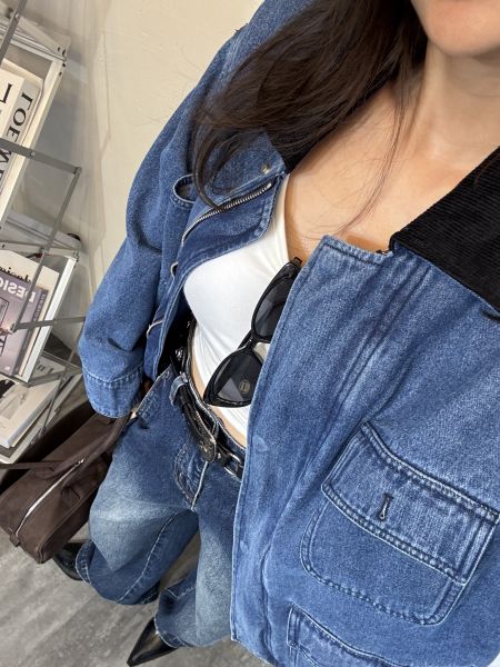 T03.撞色牛仔外套 