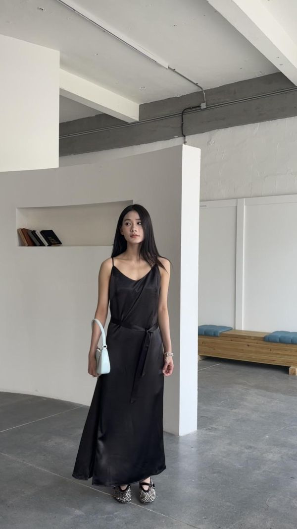 絲綢附帶洋（黑色） 