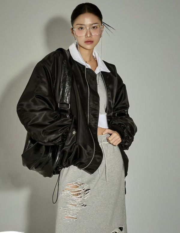 W08.後抓縐飛行外套 