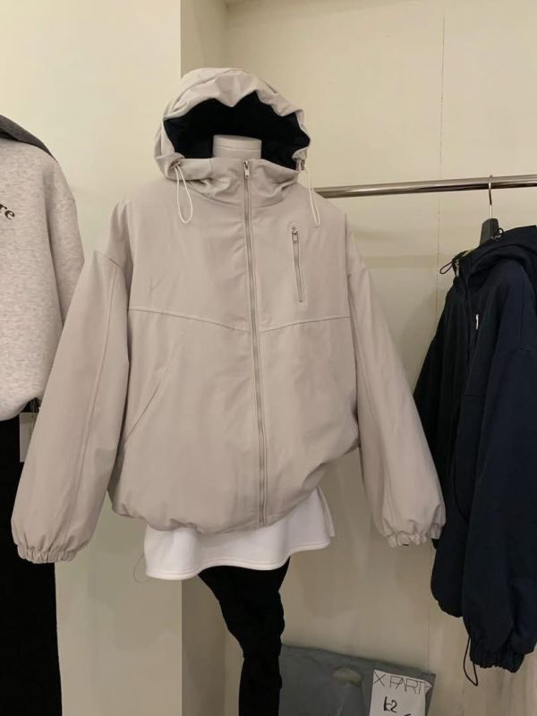 連帽防風內絨外套 