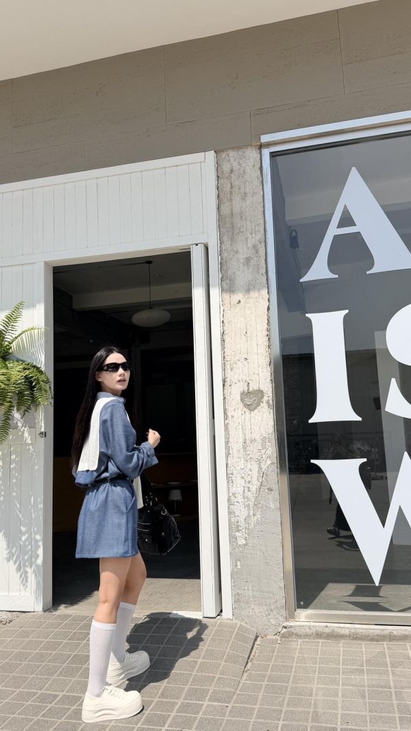 附披肩套裝（藍色） 