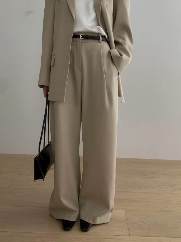 立體壓折西裝褲 