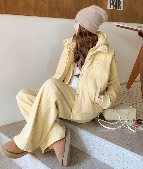 三件組鋪棉背心＋加絨外套＆褲子 