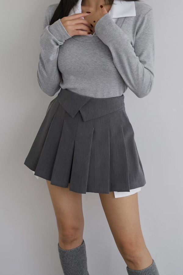 S07.迷你百摺褲裙 