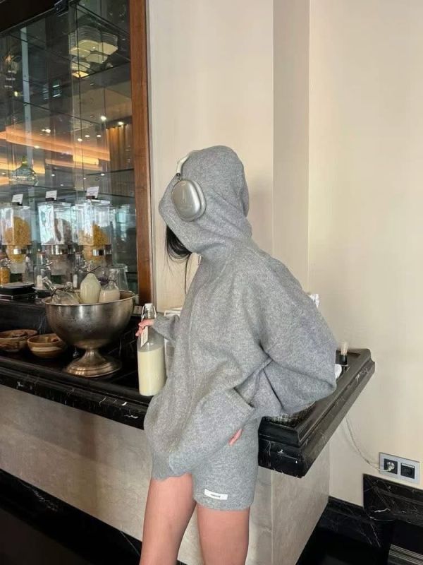 厚磅針織短褲套裝 