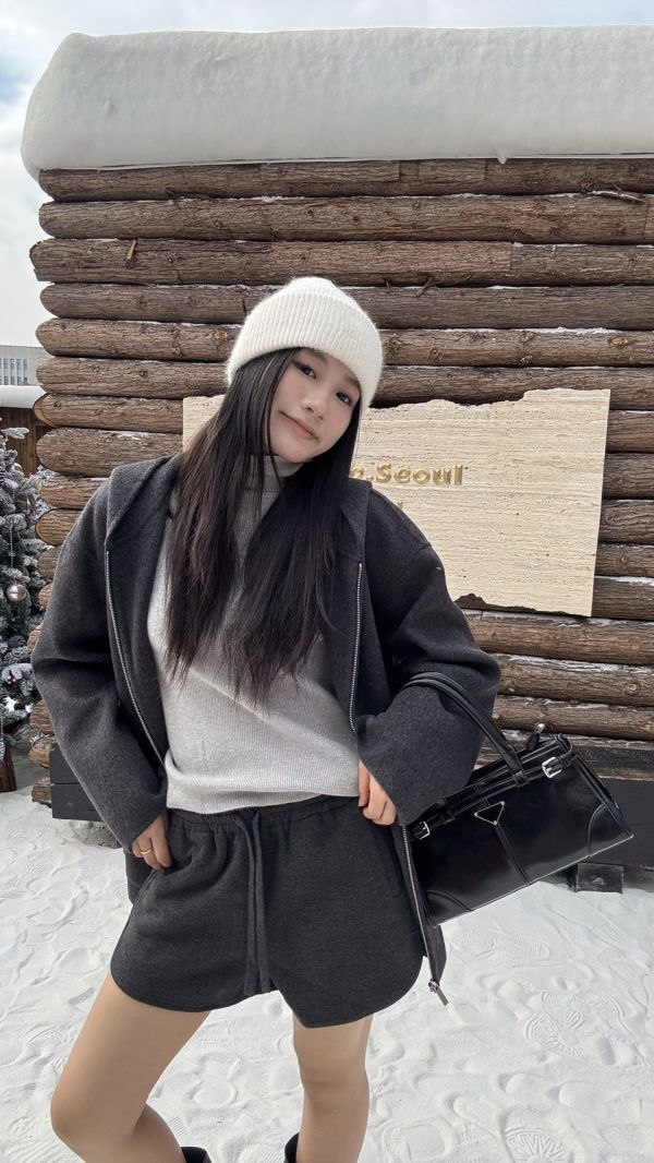 雙面羊絨100%連帽外 