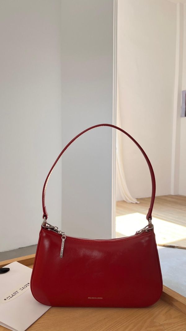 真皮紅色鏈包 
