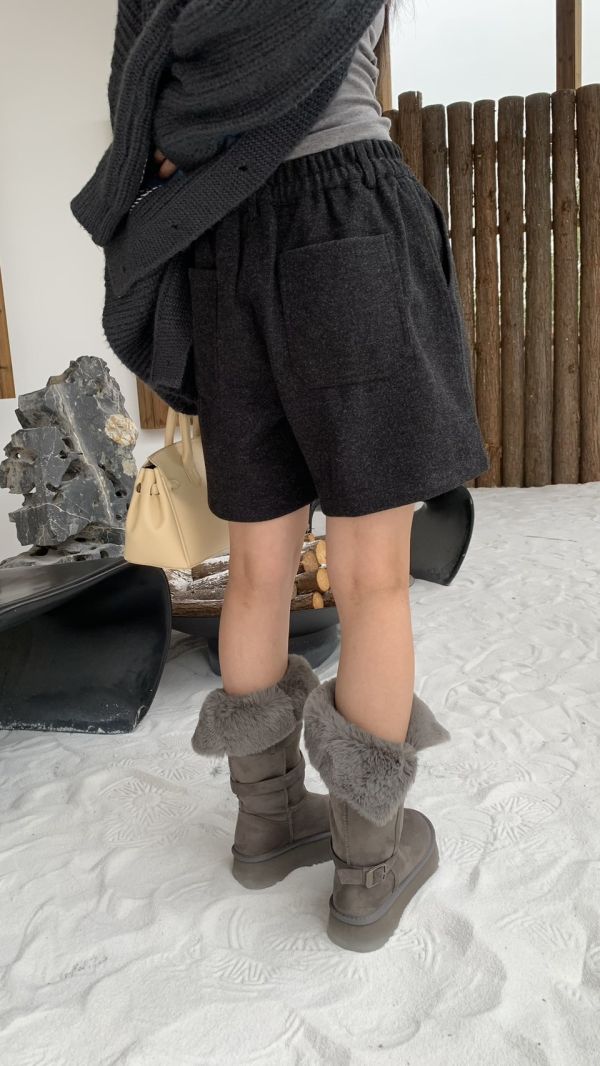 五分毛呢短褲（深灰） 