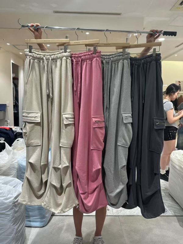 褶皺休閒長褲 