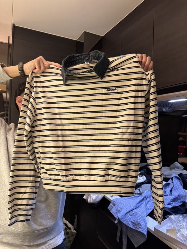 S7.牛仔領條文上衣 