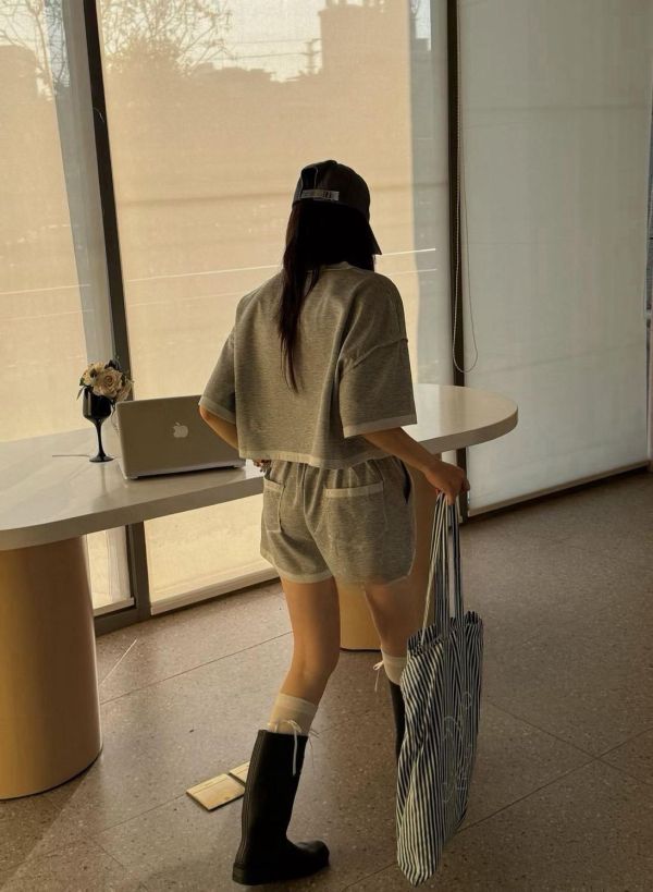 滾邊短褲套裝 