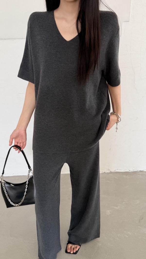 老錢風套裝（深灰） 